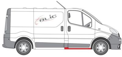 Dorpel aan autozijde Rechts (laag) past: NISSAN PRIMASTAR X83 OPEL VIVARO A RENAULT TRAFIC II 03.01-01.16