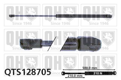 газов амортисьор, капак на двигателя QUINTON HAZELL QTS128705