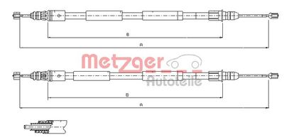 Тросик, cтояночный тормоз METZGER 11.6771 для RENAULT ESPACE