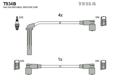 комплект запалителеи кабели TESLA T934B