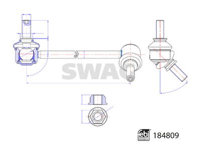 Drążek / wspornik, stabilizator SWAG 33 10 9579