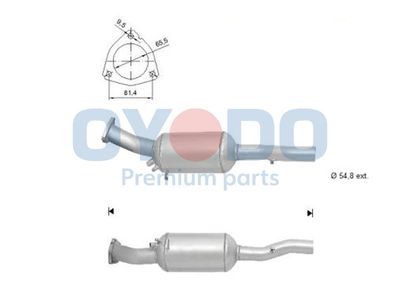 Filtr sadzy / filtr cząstek stałych, układ wydechowy OYODO 4F0254800CX