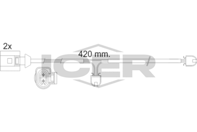 предупредителен контактен сензор, износване на накладките ICER 610476 E C