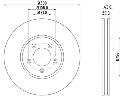 Тормозной диск HELLA 8DD 355 106-821 для JAGUAR S-TYPE