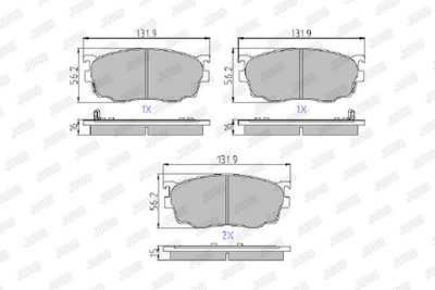 BREMSBELAGSATZ SCHEIBENBREMSE JURID 572444J 1