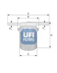 Топливный фильтр UFI 31.005.00 для TOYOTA CORONA