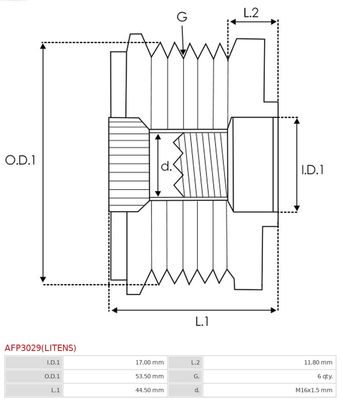 Alternator Freewheel Clutch AFP3029(LITENS)