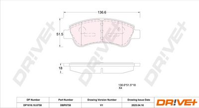 BREMSBELAGSATZ SCHEIBENBREMSE DR!VE+ DP1010100758 2