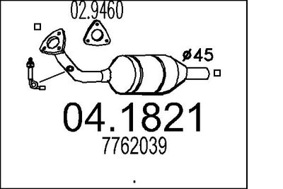 Катализатор MTS 04.1821 для FIAT PANDA