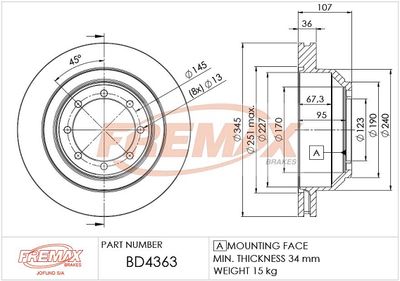 FREMAX BD-4363 Тормозные диски  для KIA CARNIVAL II (GQ) 2.5 V6
