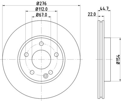 Тормозной диск HELLA 8DD 355 111-061 для MERCEDES-BENZ B-CLASS