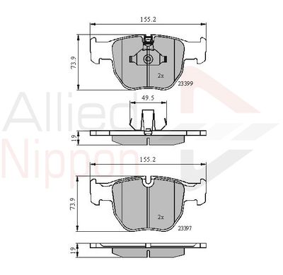 COMLINE ADB01157 Тормозные колодки и сигнализаторы  для LAND ROVER RANGE ROVER III (L322) 4.4 4x4
