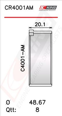 Черупка на биелен лагер KING CR4001AM0.3