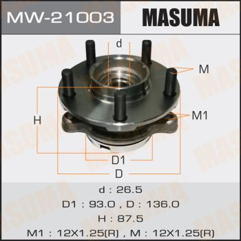 Комплект подшипника ступицы колеса MASUMA MW-21003 для INFINITI Q60