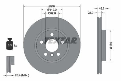 Тормозной диск TEXTAR 92273103 для BMW X2
