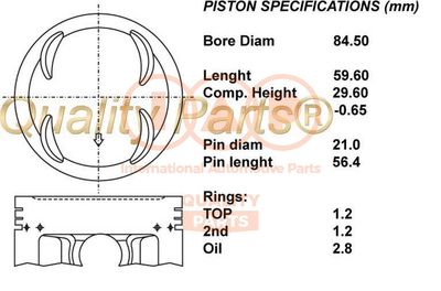 Поршень IAP QUALITY PARTS 101-06061 для HONDA CR-V