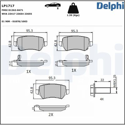 Brake Pad Set, disc brake LP1717