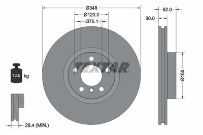 TEXTAR 92160905 Тормозные диски  для BMW X6 (Бмв X6)