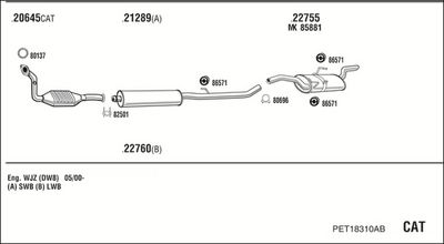 SISTEM DE ESAPAMENT WALKER PET18310AB