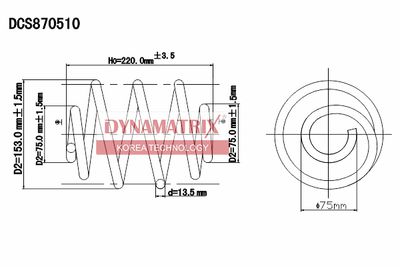 Пружина ходовой части DYNAMATRIX DCS870510 для DAEWOO NEXIA