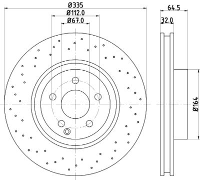 Тормозной диск HELLA 8DD 355 115-011 для MERCEDES-BENZ S-CLASS