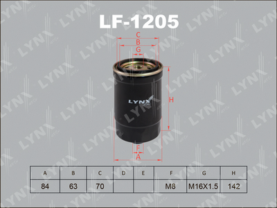 LF-1205 LYNXauto Топливный фильтр