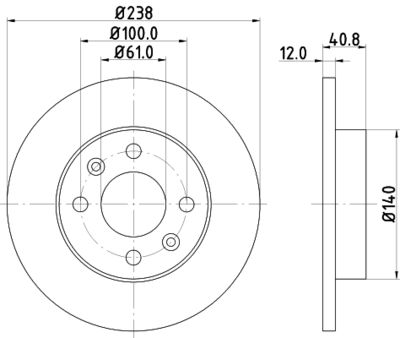 Тормозной диск HELLA 8DD 355 101-241 для DACIA 1410