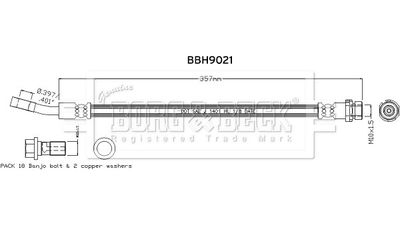 BORG & BECK BBH9021 Тормозной шланг  для FORD KUGA III (DFK) 2.0 EcoBlue mHEV