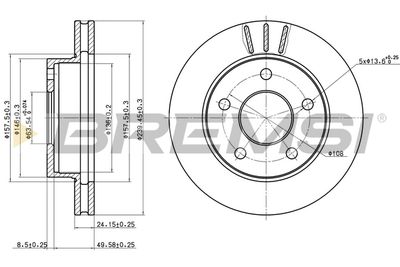 Тормозной диск BREMSI CD6370V для FORD P100
