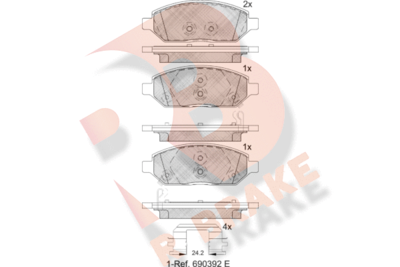Комплект тормозных колодок, дисковый тормоз R BRAKE RB2264 для OPEL KARL