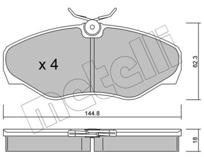 Комплект тормозных колодок, дисковый тормоз 22-0338-2