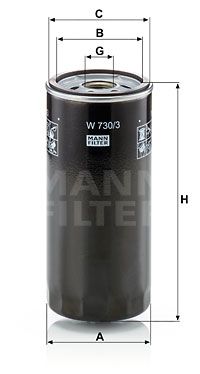 Масляный фильтр MANN-FILTER W 730/3 для PORSCHE 911
