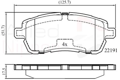 Комплект тормозных колодок, дисковый тормоз COMLINE ADB02361 для FORD KA+