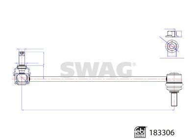 Тяга / стойка, стабилизатор SWAG 33 10 8905 для MERCEDES-BENZ eVITO