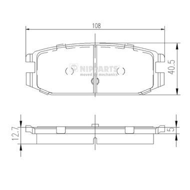 Комплект тормозных колодок, дисковый тормоз NIPPARTS J3615009 для MITSUBISHI PAJERO