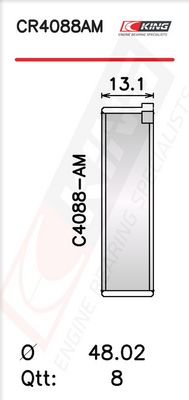 Черупка на биелен лагер KING CR4088AM0.25
