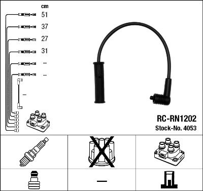 Комплект проводов зажигания NGK 4053 для DACIA SOLENZA