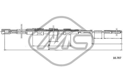 Тросик, cтояночный тормоз Metalcaucho 83710 для VW TRANSPORTER