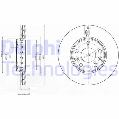 Тормозной диск DELPHI BG4265C для RENAULT ARKANA