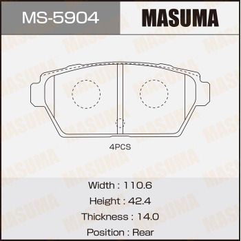Комплект тормозных колодок MASUMA MS-5904 для MAZDA 6
