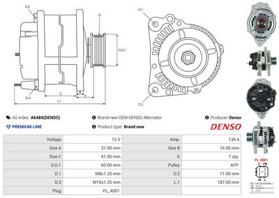 GENERATOR / ALTERNATOR AS-PL A6484DENSO 4