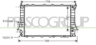 Радиатор, охлаждение двигателя PRASCO AD029R002 для AUDI 100