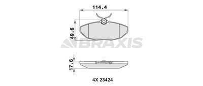 BRAXIS AA0265 Тормозные колодки и сигнализаторы  для JAGUAR S-TYPE II (X200) 2.7 D