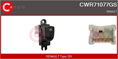 Выключатель, стеклолодъемник CASCO CWR71077GS для RENAULT KADJAR