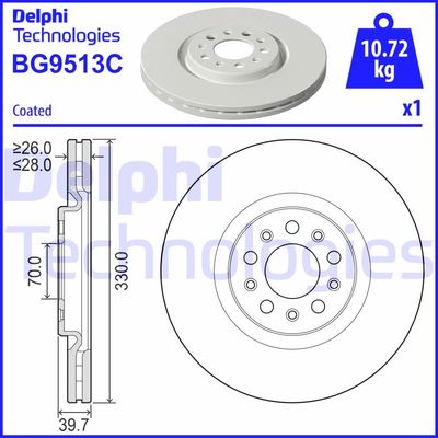 Bromsskiva DELPHI BG9513C