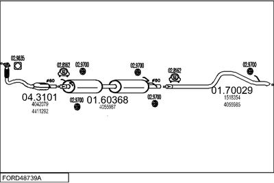 SISTEM DE ESAPAMENT MTS FORD48739A014731