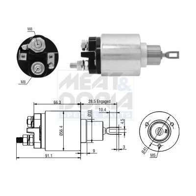 Elektromagnetický spínač, startér MEAT & DORIA 46303