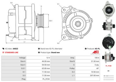 GENERATOR / ALTERNATOR AS-PL A4023 4