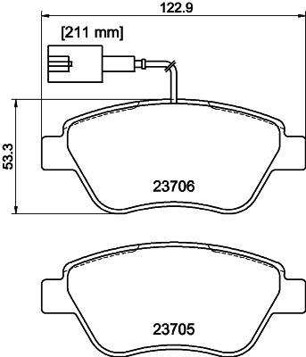 Комплект тормозных колодок, дисковый тормоз 8DB 355 016-071