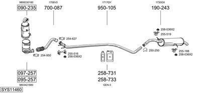 Výfukový systém BOSAL SYS11460